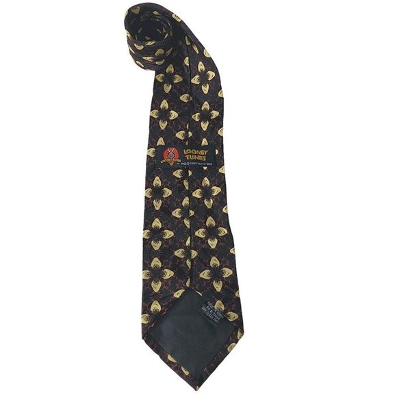 Vintage Looney Tunes Taz Tasmanian Devil Floral Necktie - Picture 5 of 6